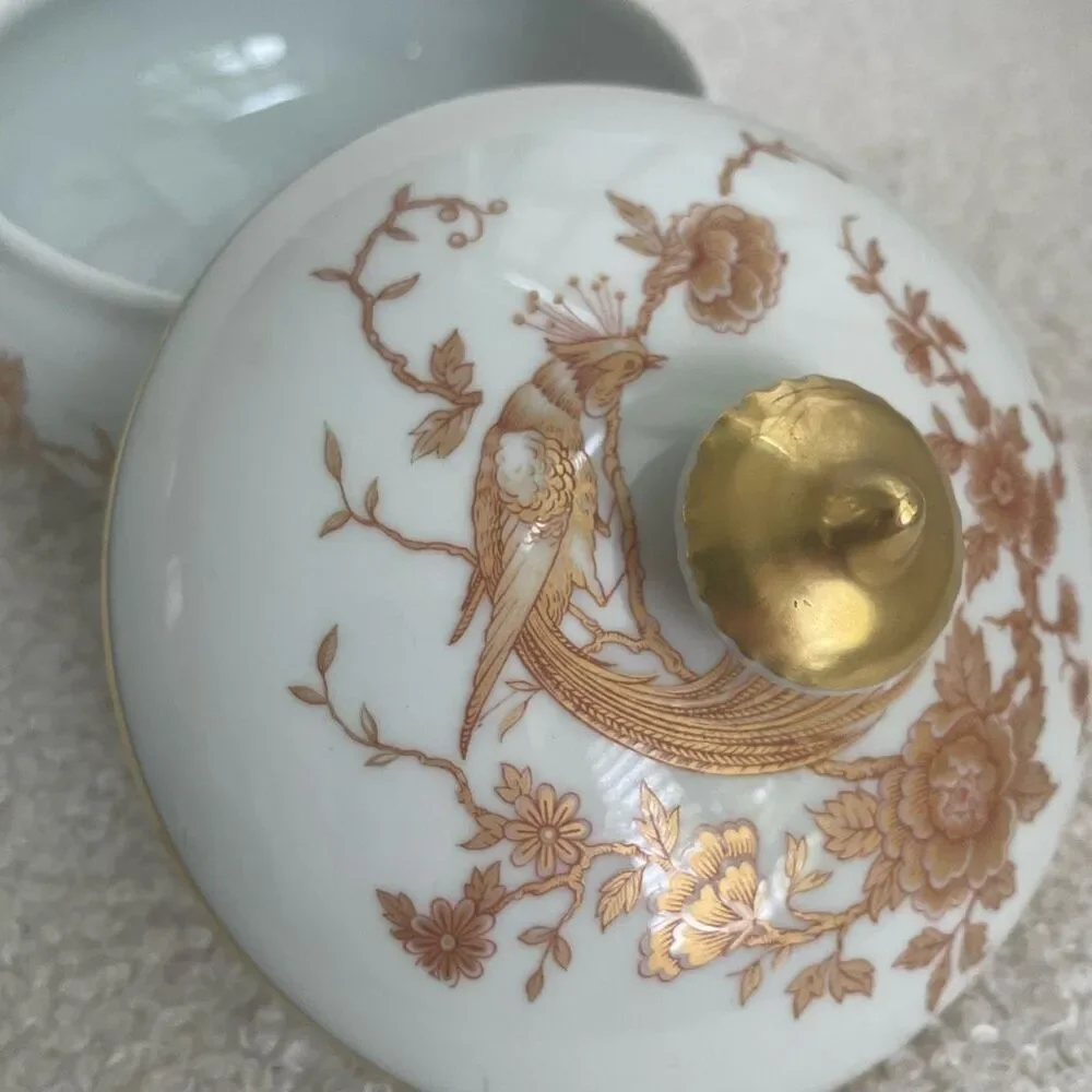 Vintage Limoges France porcelain Fine China Lidded Candy Dish 4” x 5”